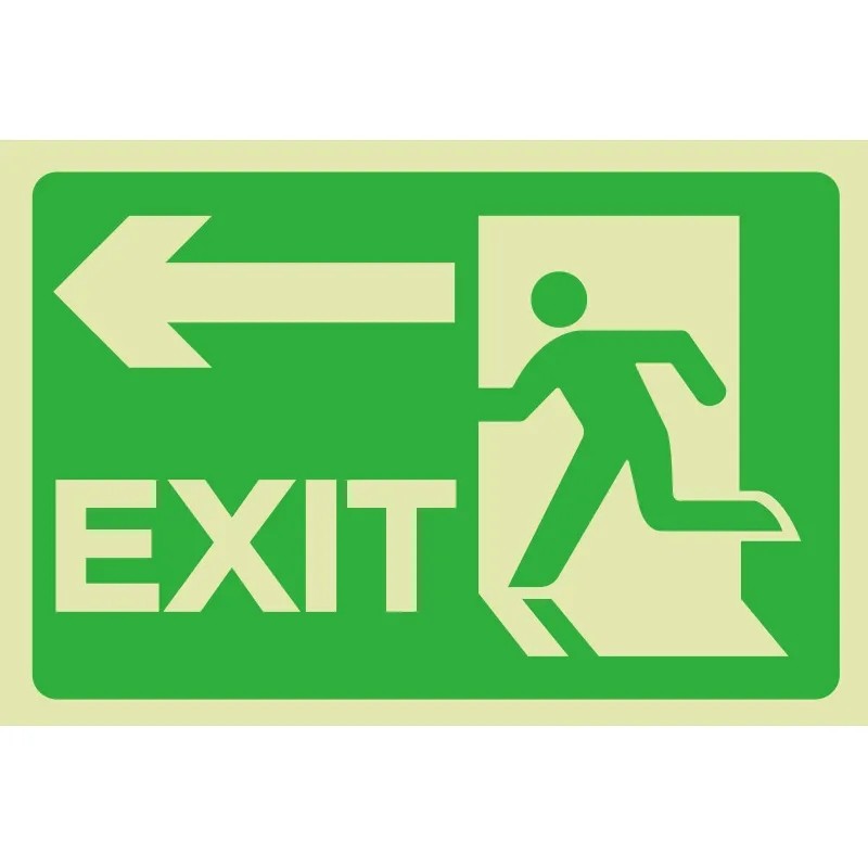 Safety Right Photoluminescent Signs Signs Glow In The Dark Exit Lights