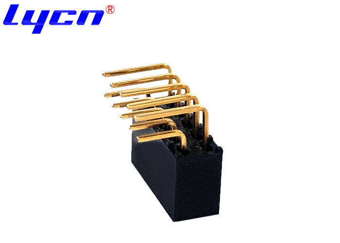 Concave Bending Right Angle 2mm Female Header Black Insulation Gold Flash