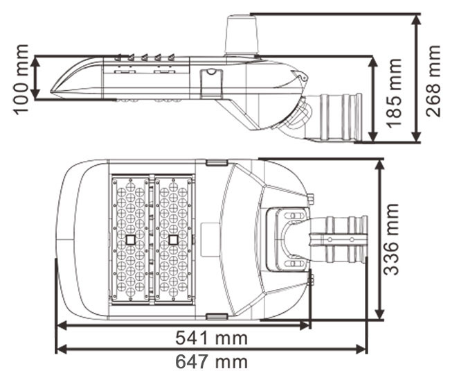 Fast Response High Power LED Street Light 100W 15000lm Low Energy Consumption