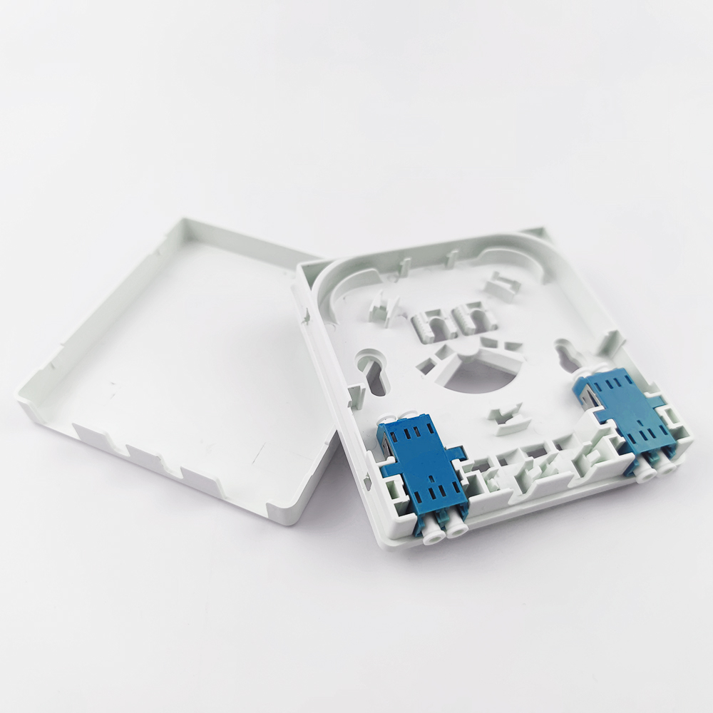 5 Gray/White LC UPC Plastic Fiber Optic Faceplate Socket Panel for Indoor FTTH Network