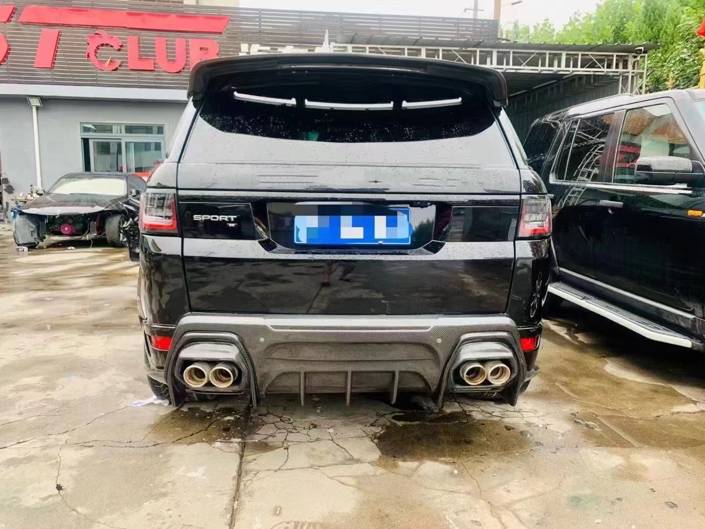 Runde ASPEC Style CF& FRP Wide Body Kit Front Bumper Rear Bumper Side Skirt Fender for Land Rover RANGE ROVE SPORT 2014-2017