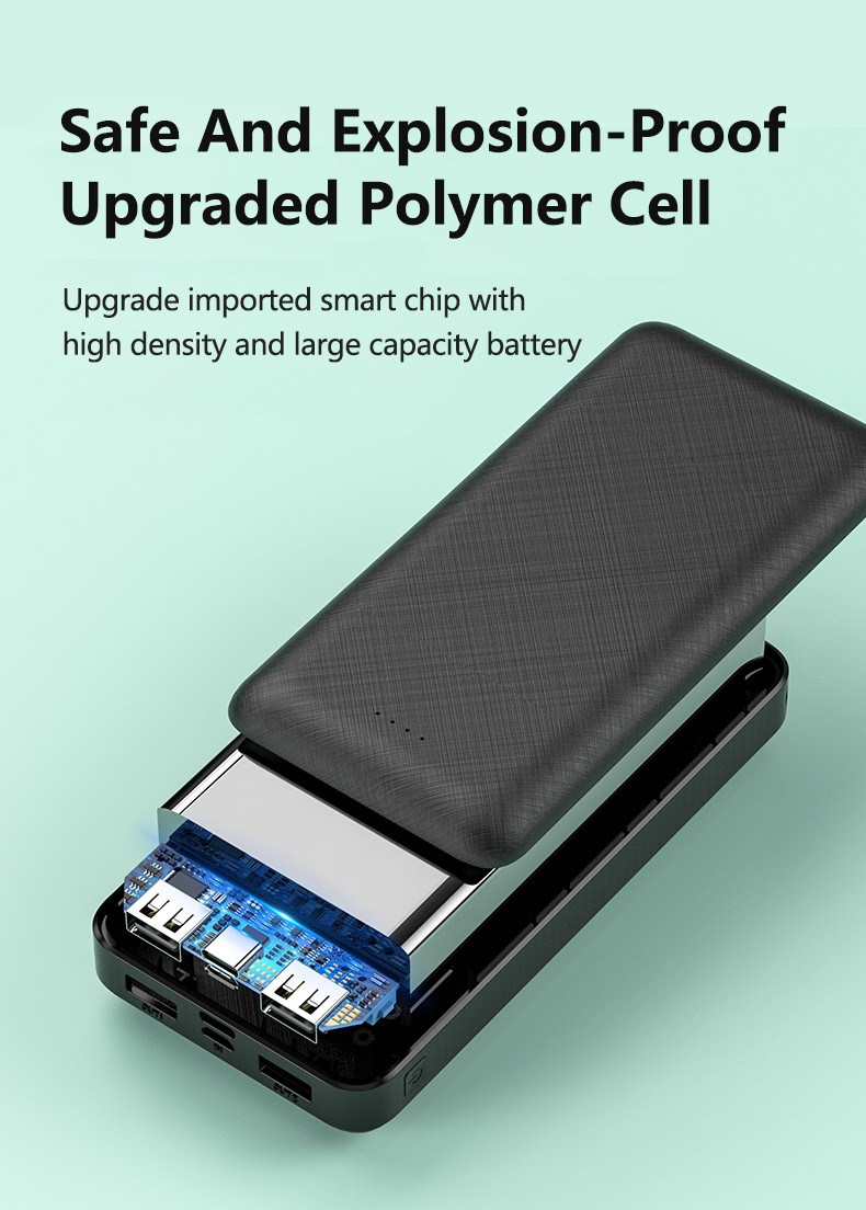 OEM Quick Charge Portable Mobile Power Bank 20000mAh With LED Display