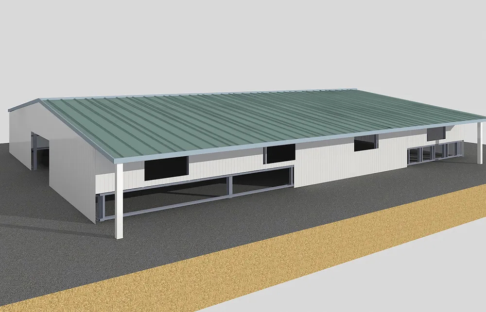 Q235B Heavy Structural Steel Prefabricated Metal Warehouse for Sheep Goat Cattle Cow Barn