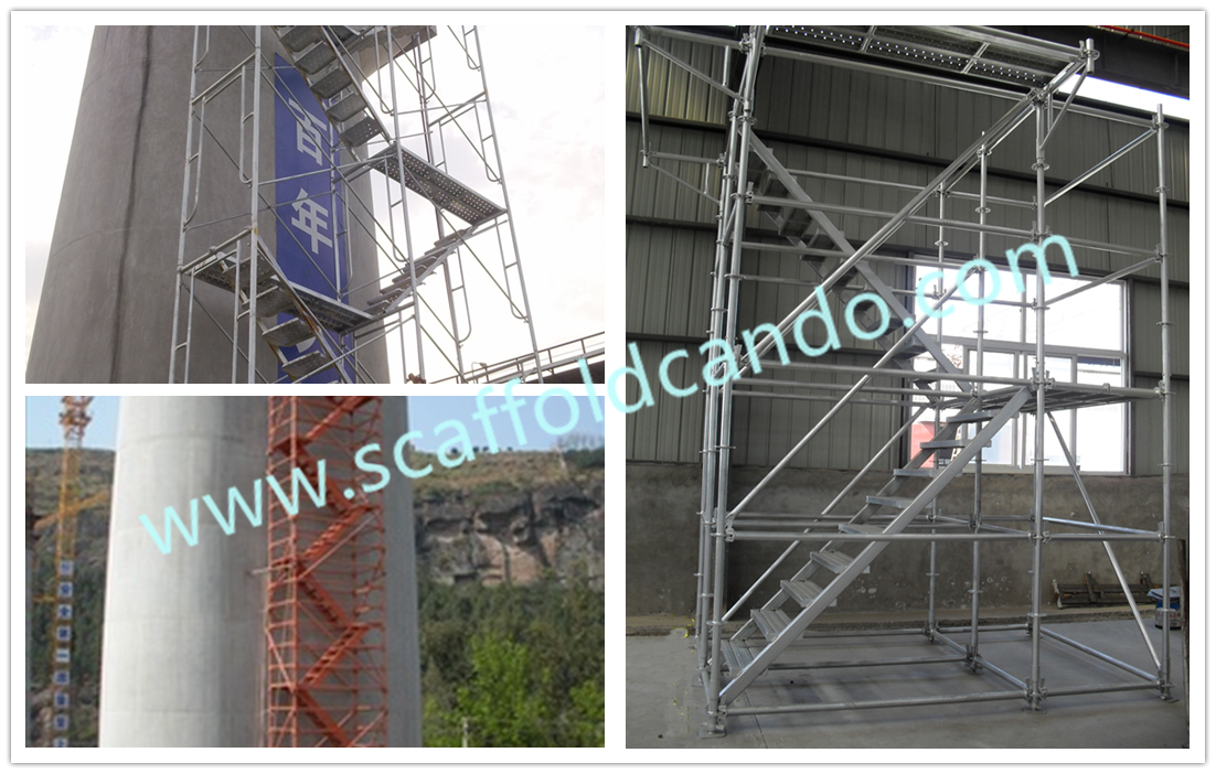Q235 painted 420*2515mm stair case 8 steps galvanized scaffolding stair case for frame scaffolding system