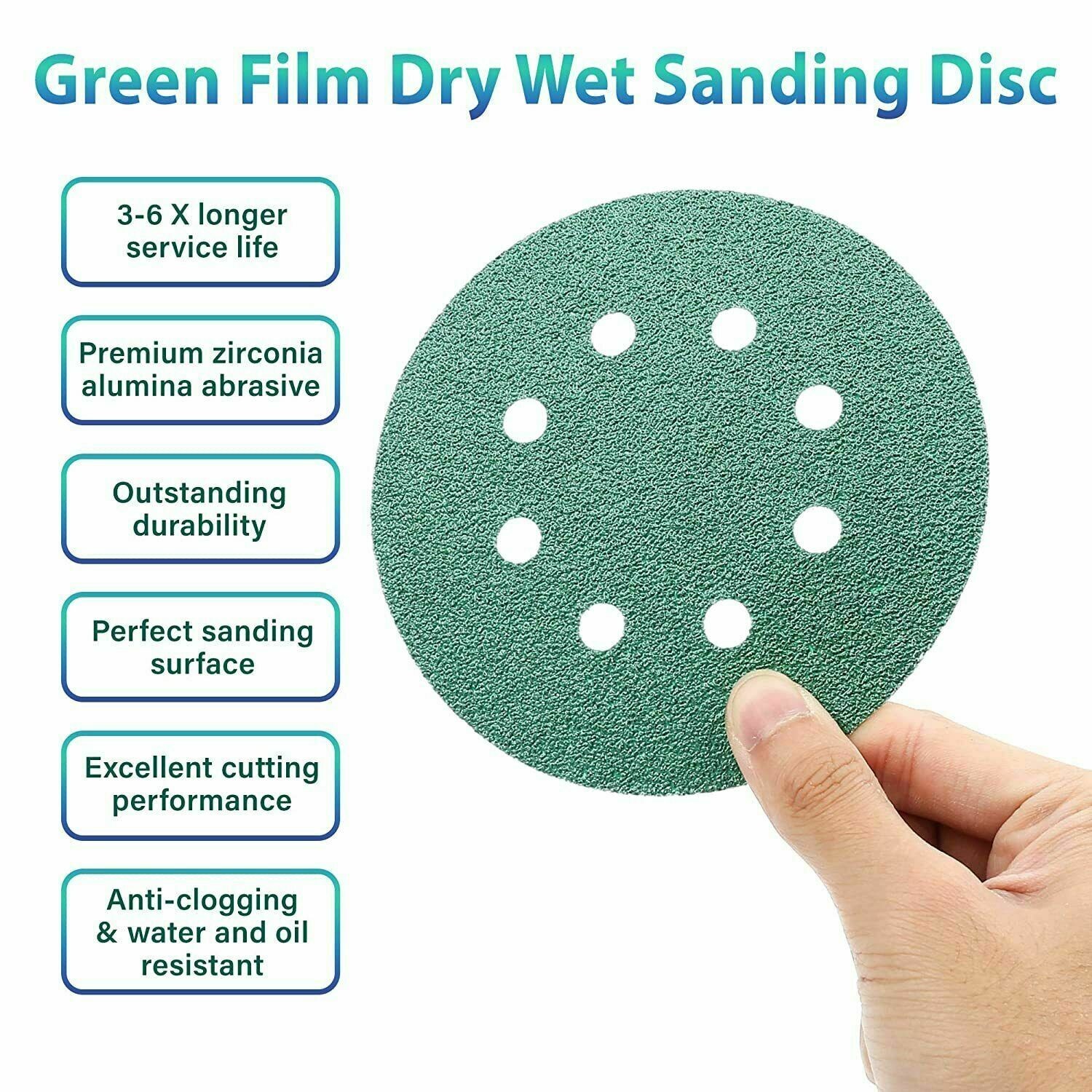 Film Hook And Loop Ceramic Sanding Discs Polyester Substrate Wet Dry P40-2000