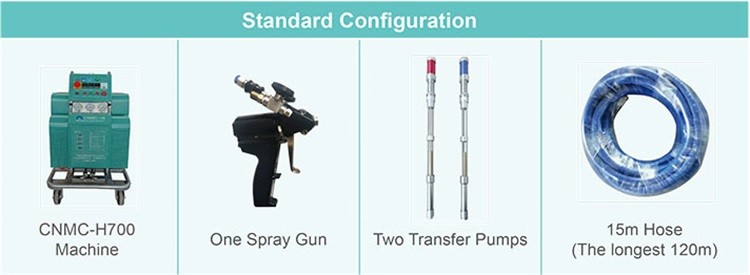 High Efficiency Hydraulic Polyurea Spray Equipment 20KW H700