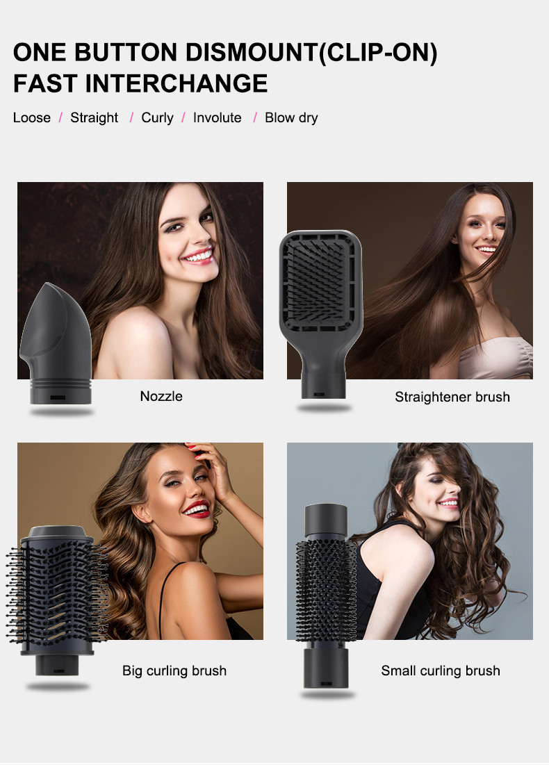 Multifunctional 4 In 1 Hot Air Brush 120C Temperature ABS Material