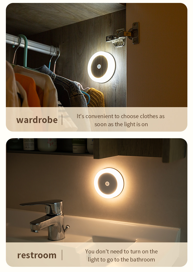Bedside Motion Sensor LED Light 4100K Usb Charged Night Light