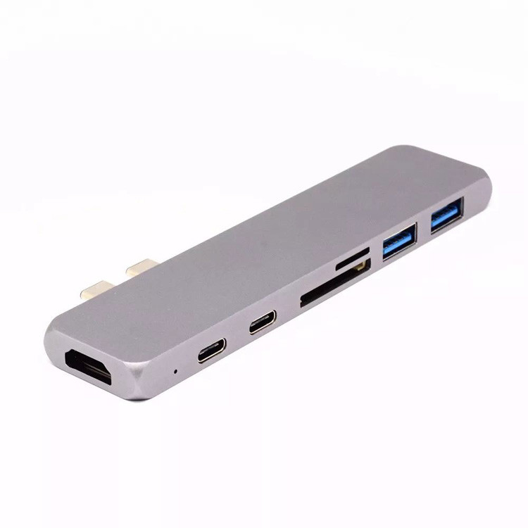 USB C HUB Adapter, Type C Hub Mac Pro Adapter Dongle for 2016/2017 MacBook Pro 13”&15”, 40GB/S Thunderbolt 3,2xUSB3.0