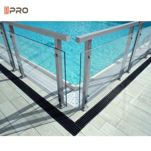 Interior Glass Swimming Pool Aluminum Handrails Stainless Steel Stairs