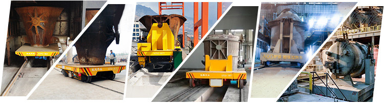 100t Aluminum Scrap Bucket Trolley On Rail Casting Ladles Transfer Cart For Steel Plant