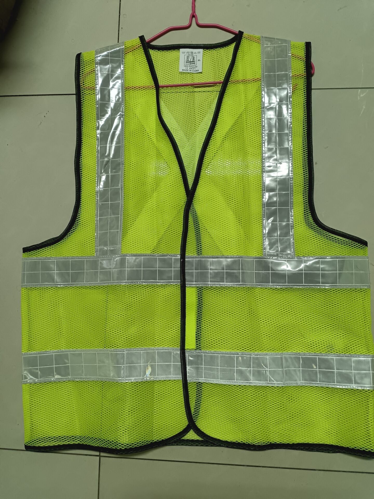 120g Safety Vest Net Green Mesh Safety Vest With PVC Pocket