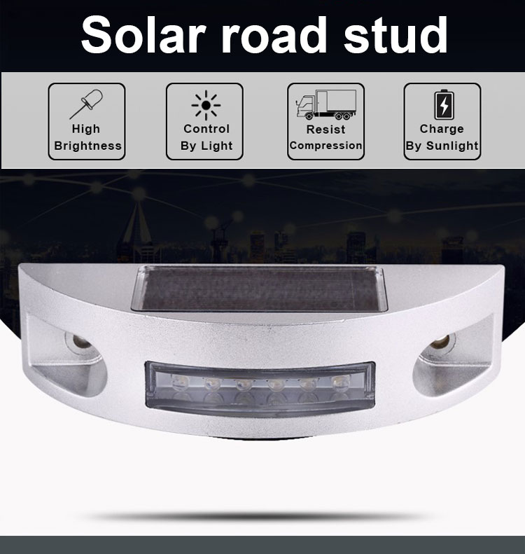 Solar Aluminum Reflective Semicircle Road Stud for Increased Road Safety Measures