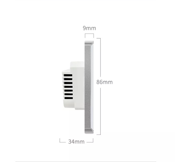 UK UN Standard 2 gang WiFi Curved surface switch With Anual Touch Control/APP control/AI voice control