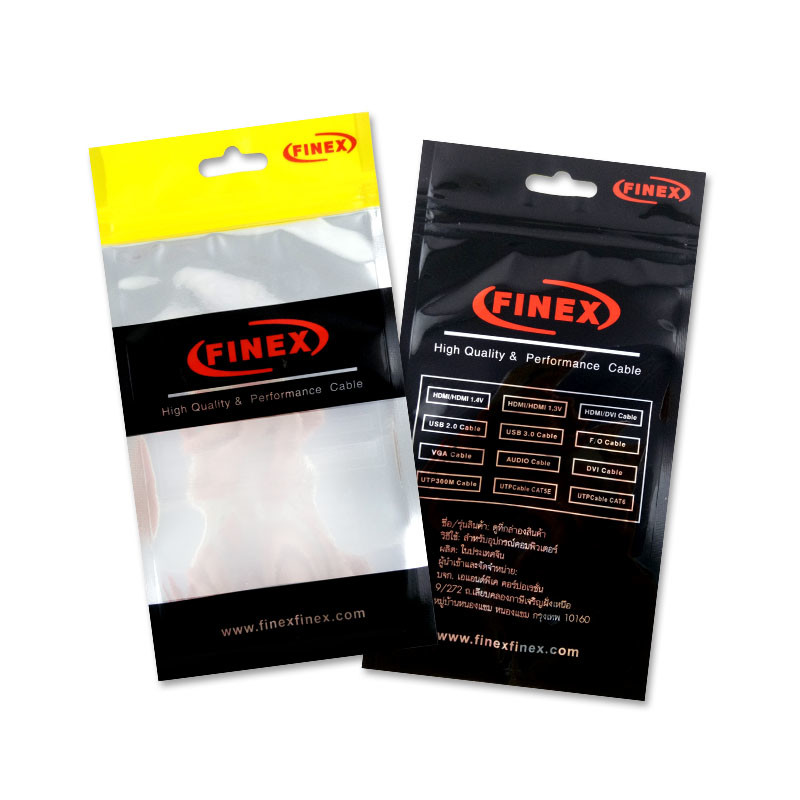 Self Seal Clear Poly Bag OPP Custom Logo Printing Packing Bag for USB Cable
