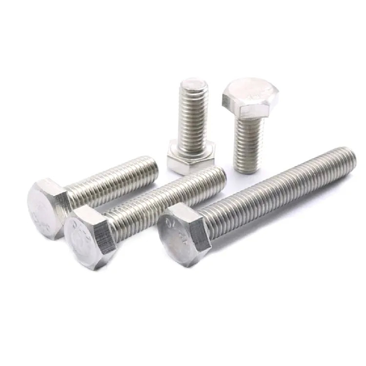 DIN933 DIN931 Hex Head Bolts Super Duplex Stainless Steel Hexagon Bolt High Quality