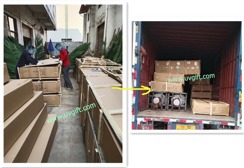 UVG 2 meters wholesale material uv artificial palm leaves for park decoration PTR041