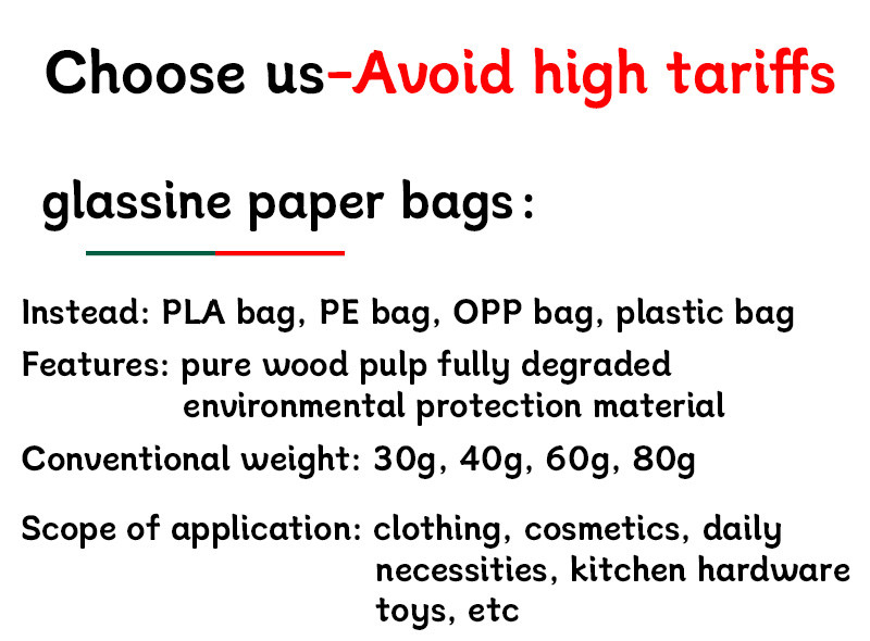 Biodegradable Translucency Glassine Paper Waxed Paper Custom Printed Garment Bags For Sock Clothes T-Shirt Packaging