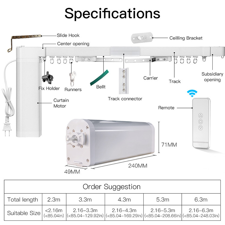 Household Life Mobile APP Control Smart Curtain Motor Voice Control Tuya ZigBee Curtain Motor