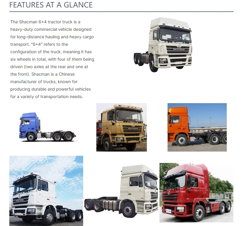 Shacman F3000 6*4 Tractor Trucks For Heavy-Duty Commercial Vehicles