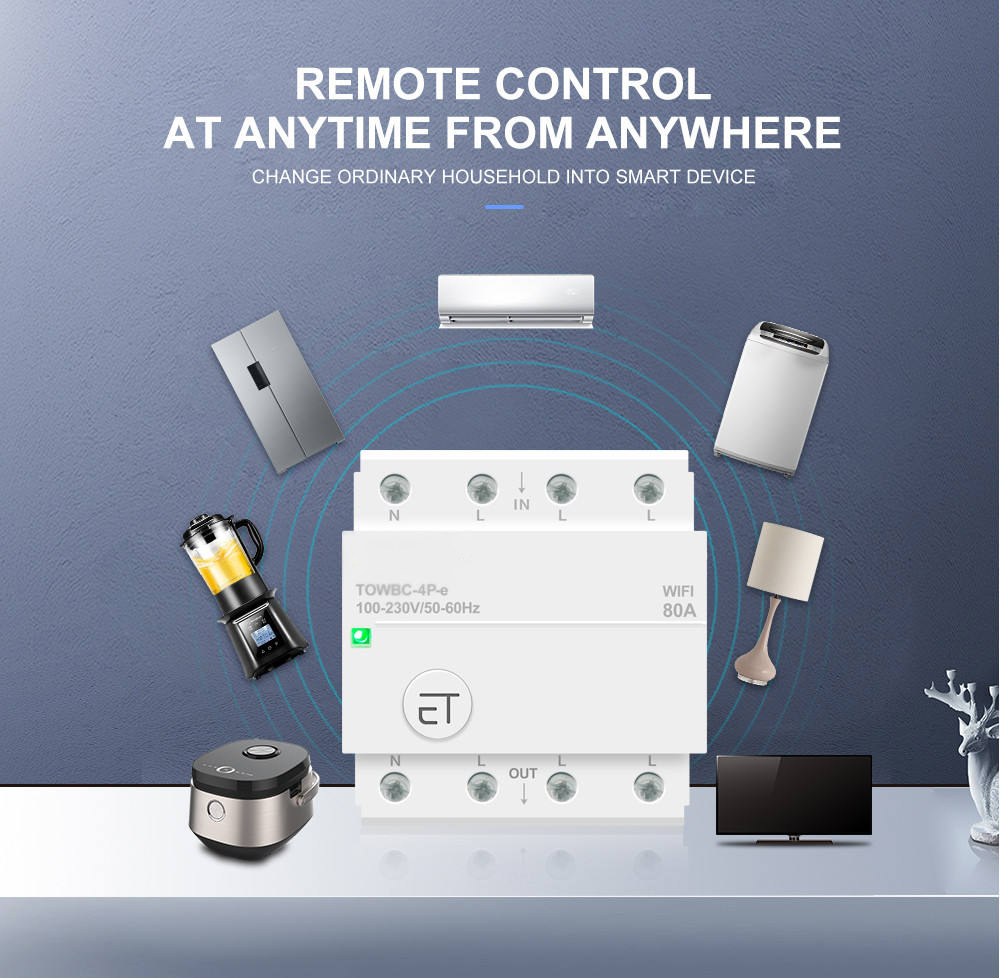 Din Rail WIFI Circuit Breaker Switch Remote Voice Control by Ewelink APP for Home mcb timer 110V 220V 380V
