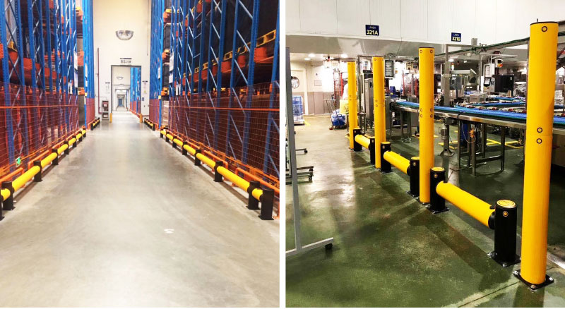 Flexible Pedestrian Barrier  Anti-Collision Guardrails Warehouse Safety Barrier Traffic Guardrails