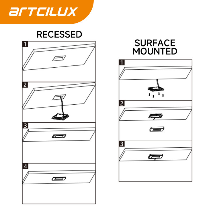 Recessed In Accent Cabinet Spot Light For Surface Mount Installation