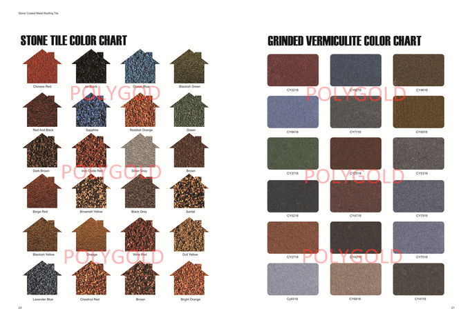 colorful stone coated metal roof tile,decorative Stone-coated metal roofing tiles total solution for project