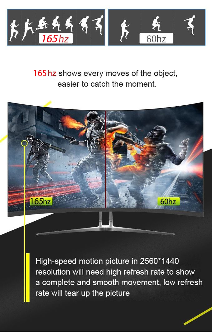 2K 165Hz 32 Inch Curved Gaming Monitor / HDR Freesync Gaming Monitor