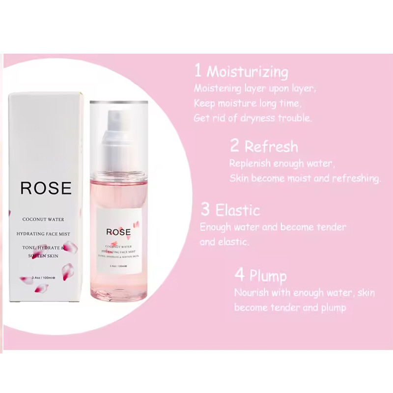 Facial Skin Brighten Rose Water Toner Moisturizing Whitening Hydrating Toner For Dry Skin