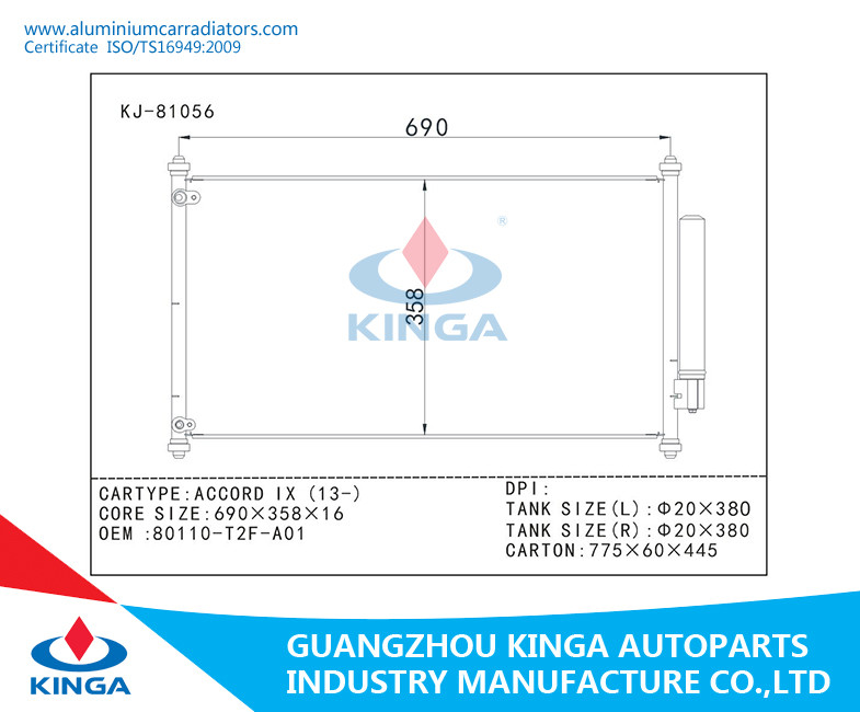 Car Air Conditioning For Honda ACCORD IX 13- OEM 80110-T2F-A01