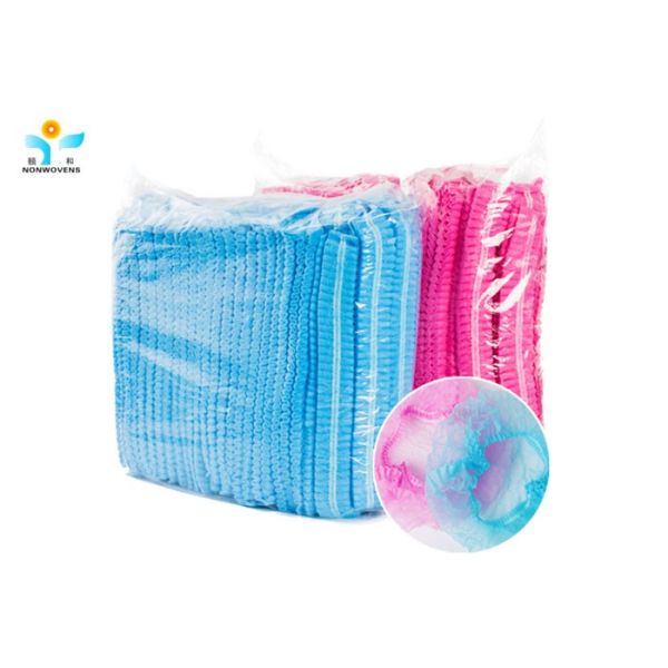 Plastic Disposable Hair Net Clip Cap Non Woven Spunlace Fabric For Nurse