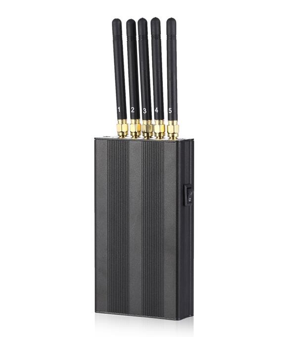 5 Antennas GPS Signal Jammer 20m Handheld Mobile Phone WIFI For Indoor