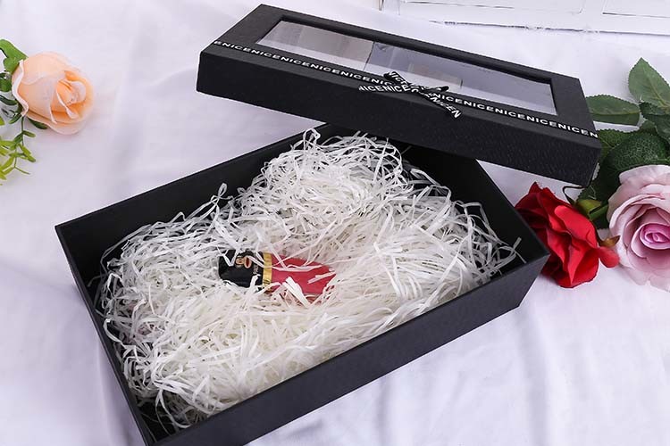 Gift Boxes custom packaging supplies square Velvet Flower Gift Boxes Transparent Window Valentine's Day Cardboard Box