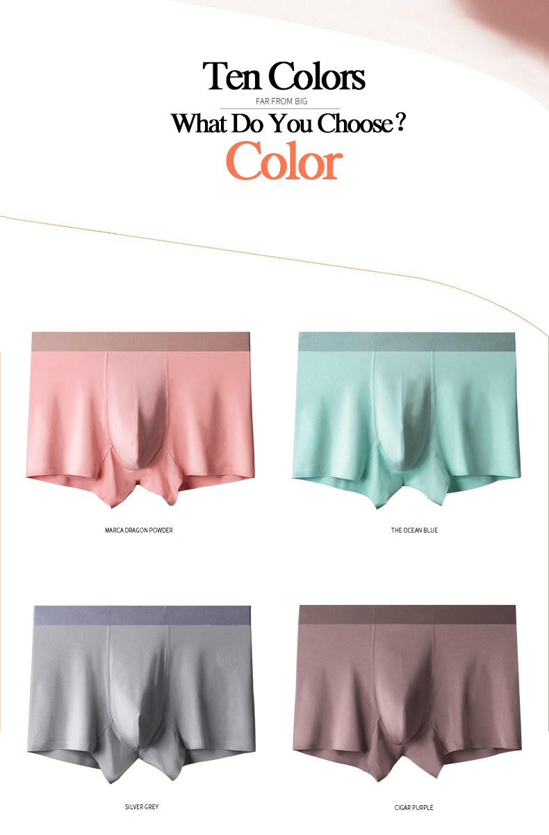 L-5XL Mens Boxer Briefs Modal Fabric Seamless Man Underwear
