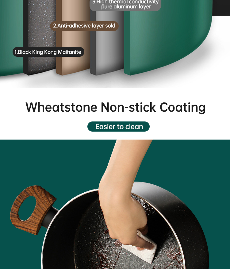 Hot Selling 20cm 24cm Korean Cookware Kitchen Non Stick Cooking Pot Aluminum Soup Stock Pot With Glass Lid