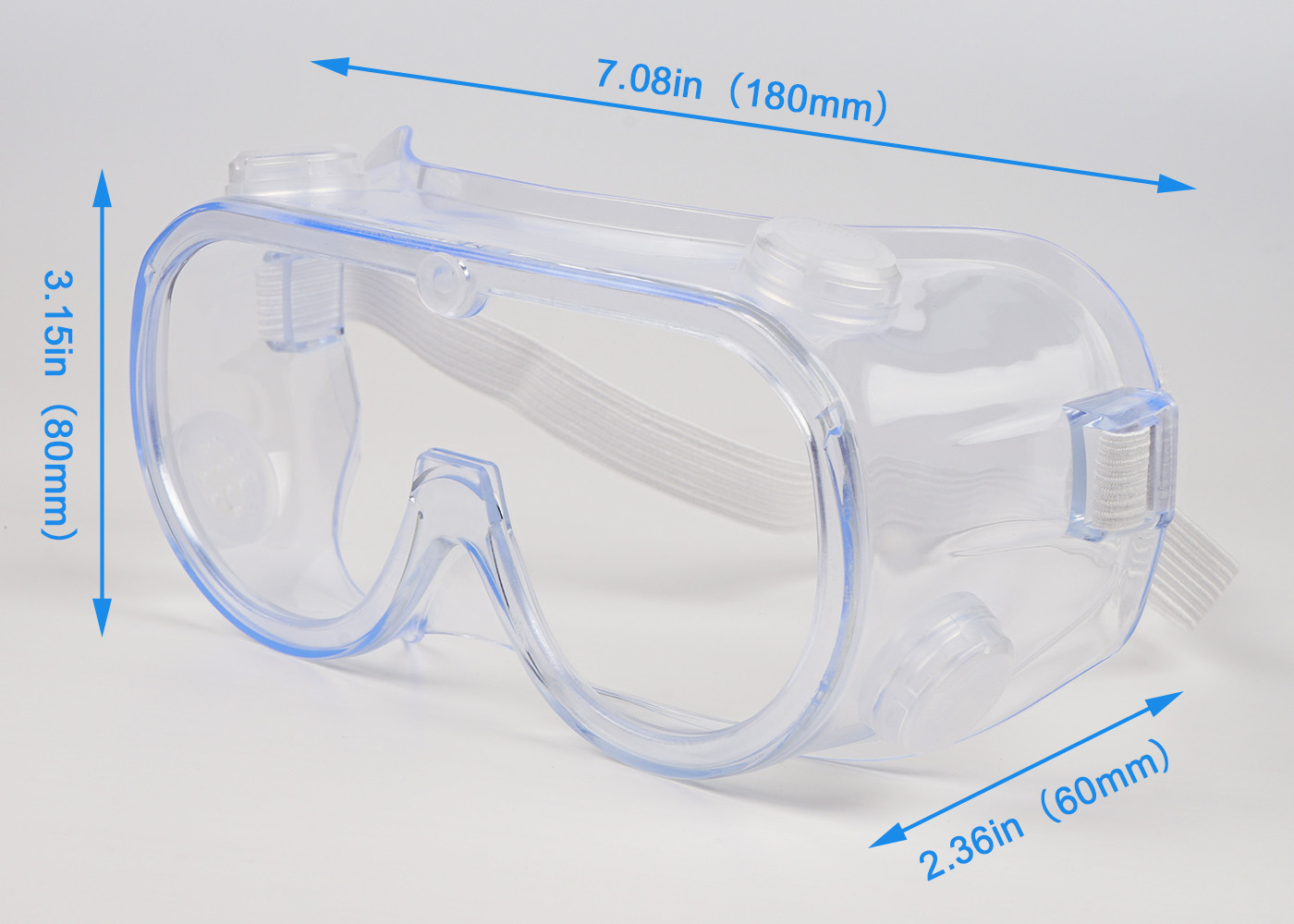 Disposable Clear Lens Wide Version Medical Safety Goggles With Adjustable Headband