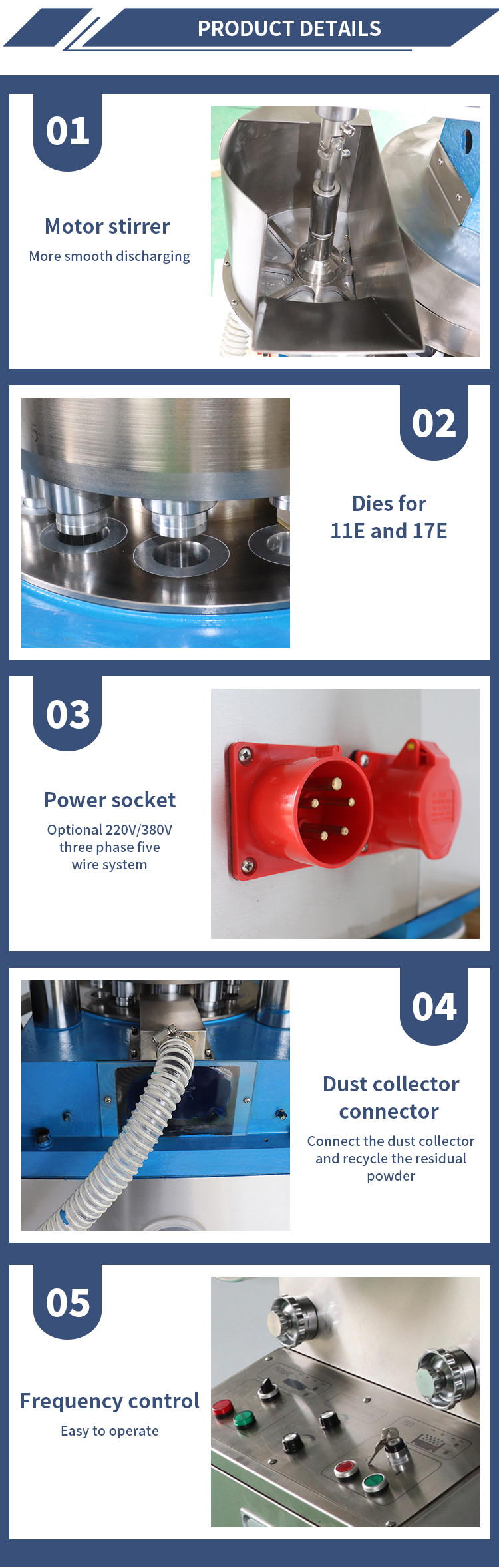 Multi-Stamping Rotary Tablet Machine ZP17E Tablet Press Medicine Powder