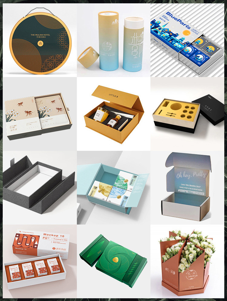 Elegant Black Leather Gift Box Cards Set Packaging Box