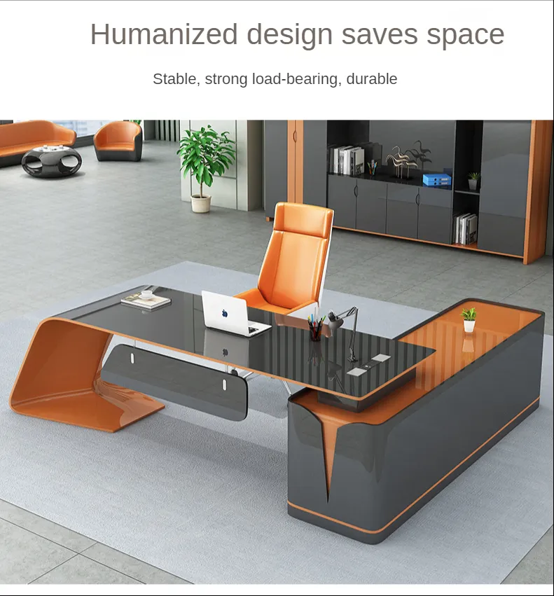 Modern Bedroom Furniture Design Irregular Shape Office Desk with Baking Paint