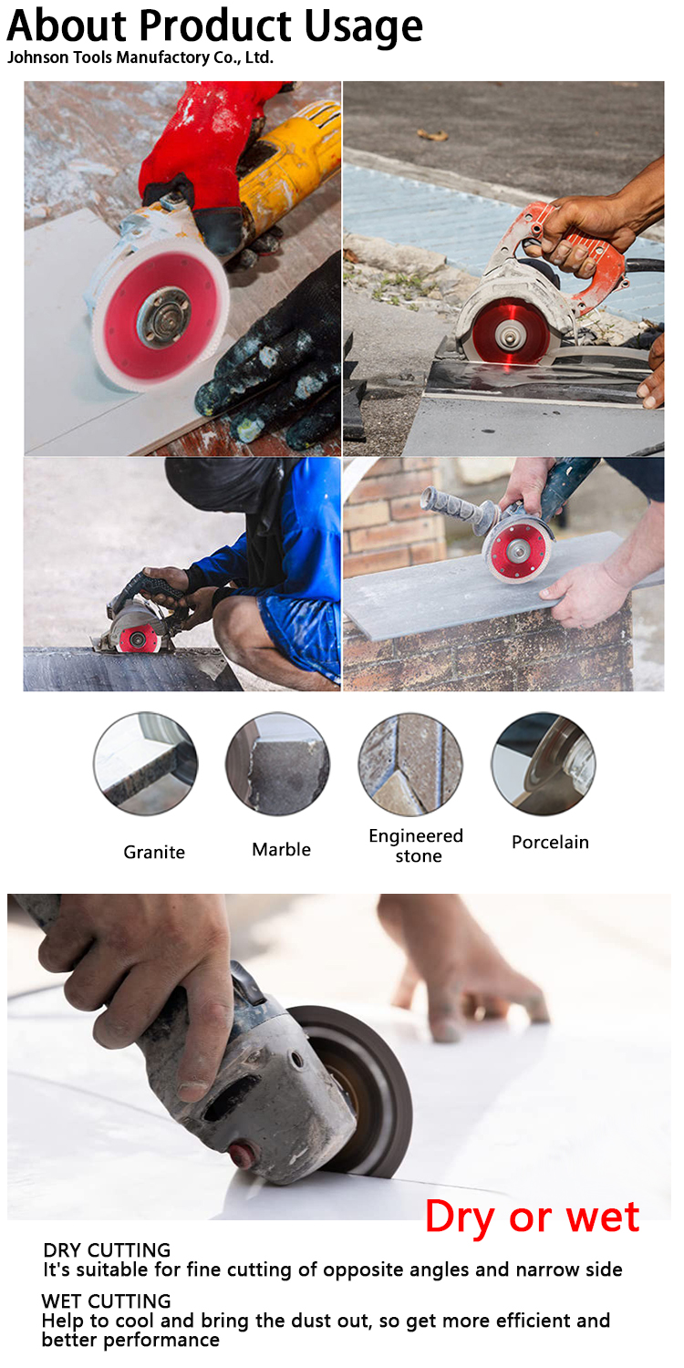 4.5 Inch Multipurpose Wet Dry Diamond Cutting Disc Reinforced Circular Diamond Saw Blade