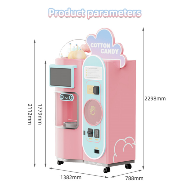 Sweet Food Fully Automatic Cotton Candy Vending Machine For Party