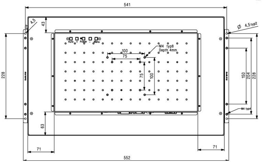 Waterproof 21.5inch Infrared Touch Monitor Screen For Kiosks 10 Points Multi Touch