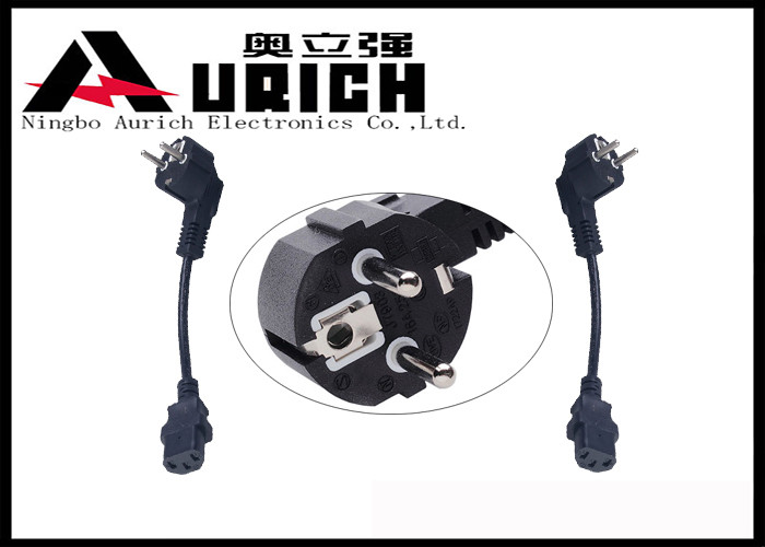 Europe Standard Refrigerator Power Cord With Two Round Prong Schuko Plug