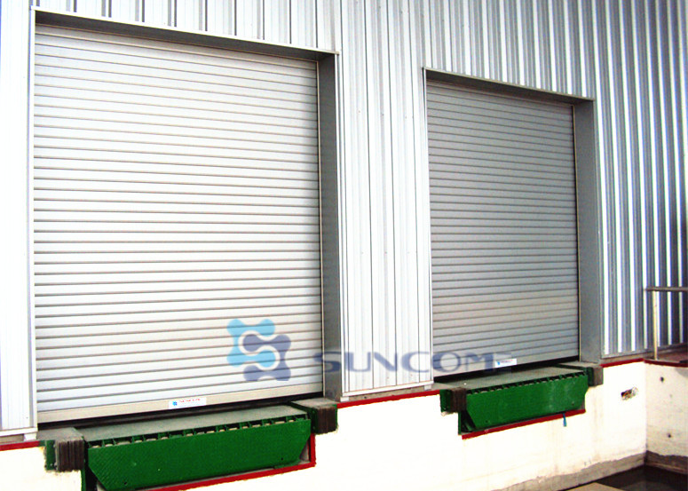 Steel Sandwich Workshop Security Doors , Construction Roll Up Metal Doors
