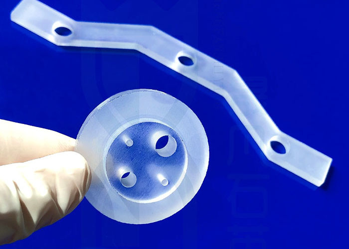 Cnc Machined Fused Quartz Parts Frosted Surface 450mm