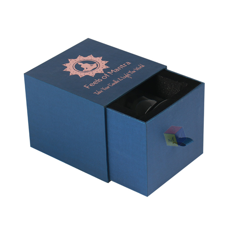 Custom Logo Rigid Cardboard Sliding Drawer Jars Scented Paper Candle Gift Box with Insert