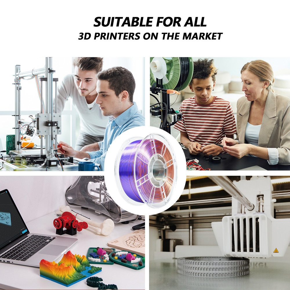Strong Toughness 1.75mm Silk Green purple copper PLA Filament 3D Printing Filament