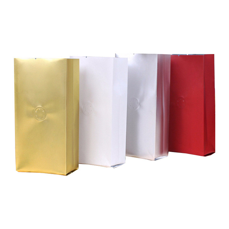 Glossy Matte Laminated Four Side Sealed Coffee Pouches 150 Microns with Valve And Tin Tie