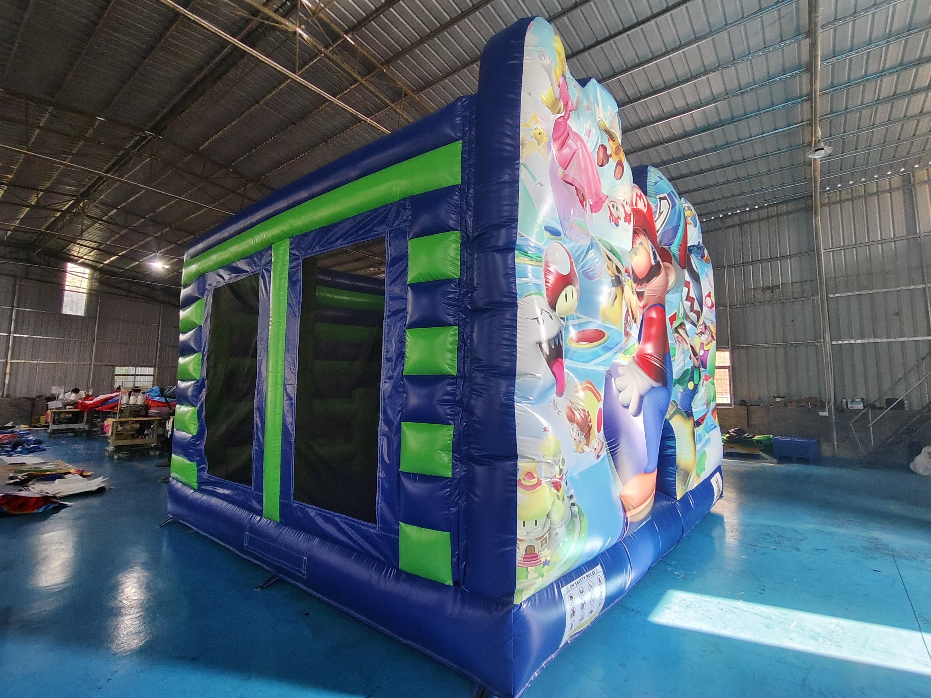 Digital Printing Inflatable Bounce House With Slides Super Mario Inflatable Jumping Castle